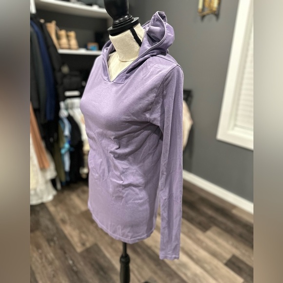 Free People Movement Hoodie Women M/L Purple Long Sleeve Lightweight Shirt Gym - Picture 2 of 5